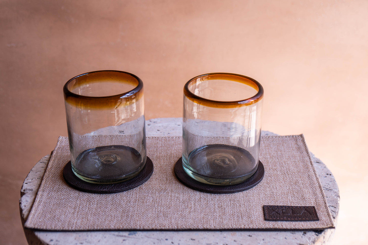 Chocolate Leather & Yute Place Mat