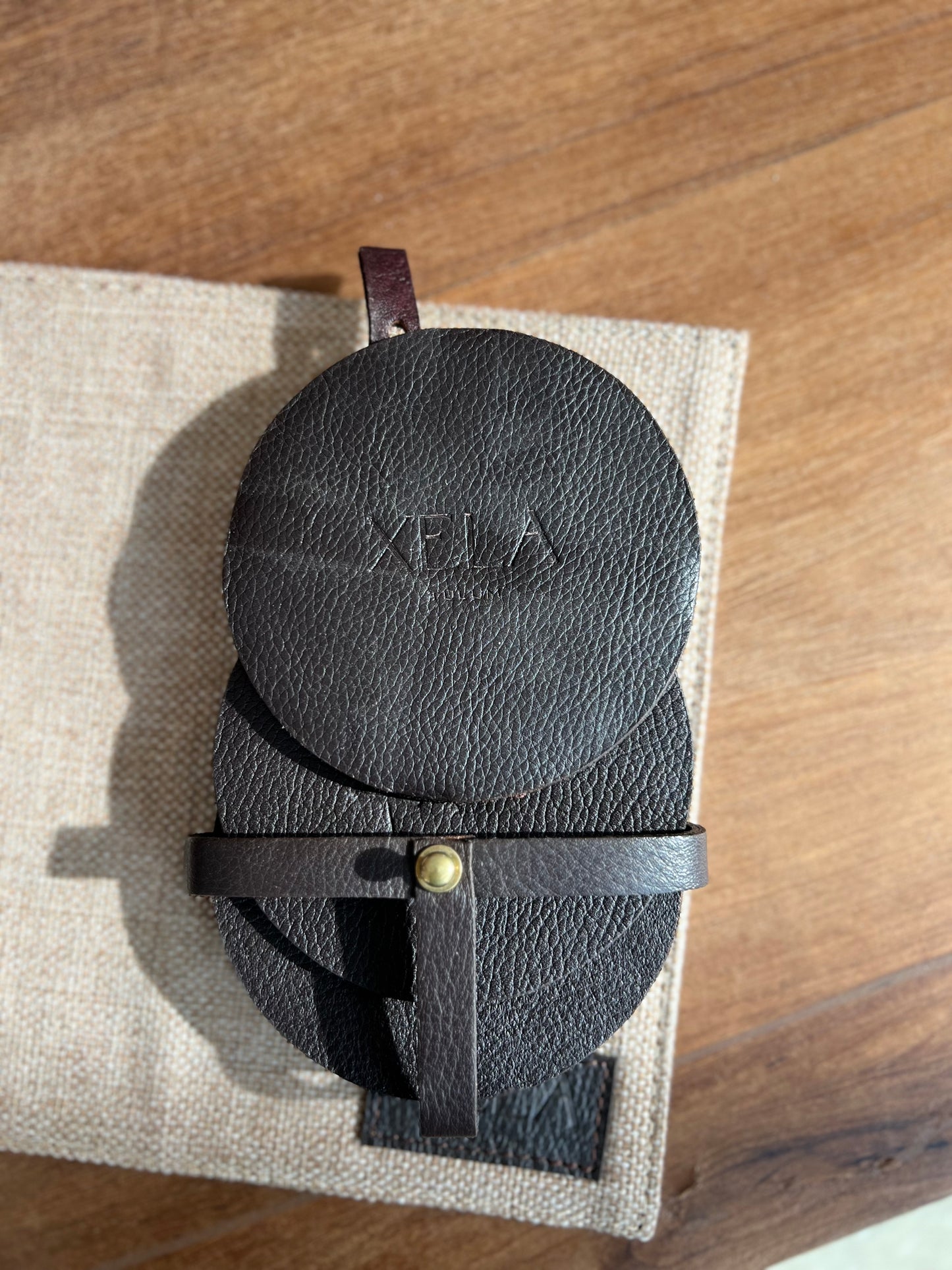 Set of 4 Leather Coasters