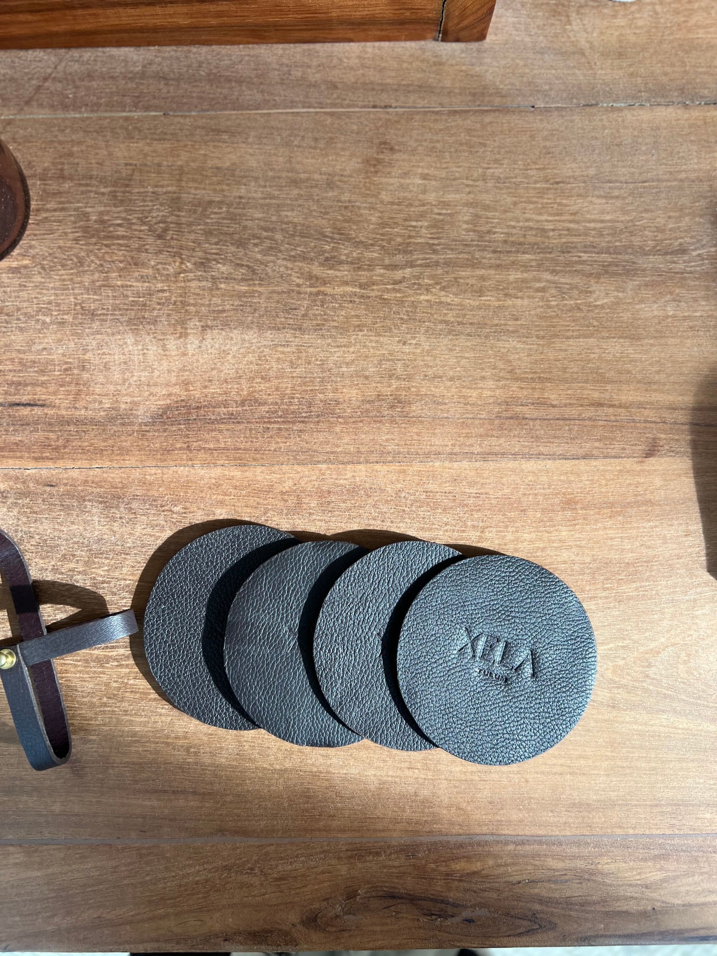 Set of 4 Leather Coasters