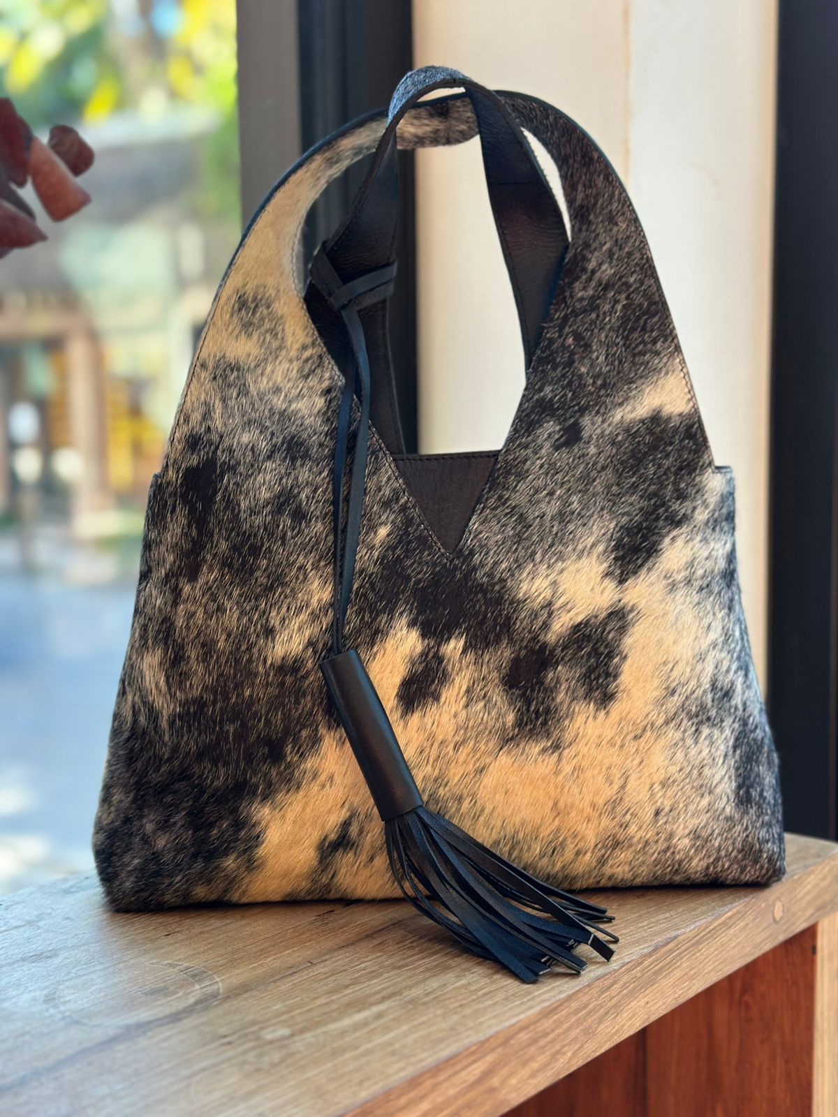Cowhide Bag with Tassels