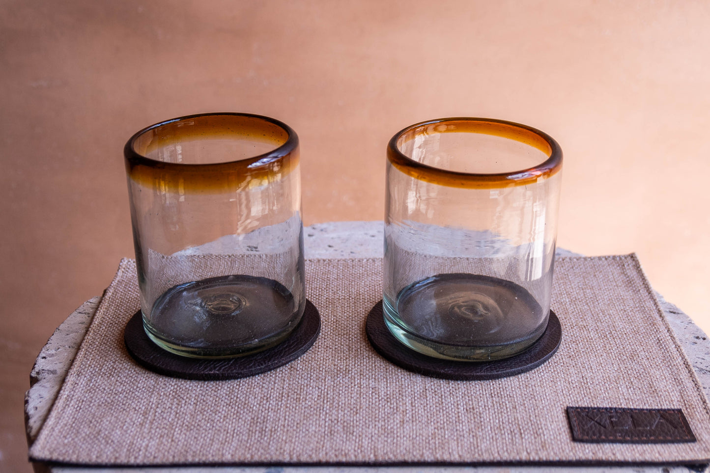 Set of 4 Leather Coasters