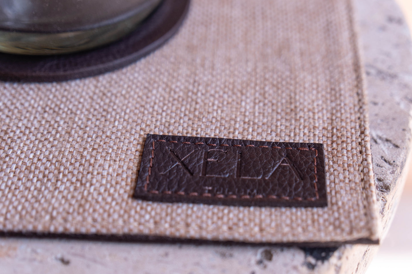 Chocolate Leather & Yute Place Mat