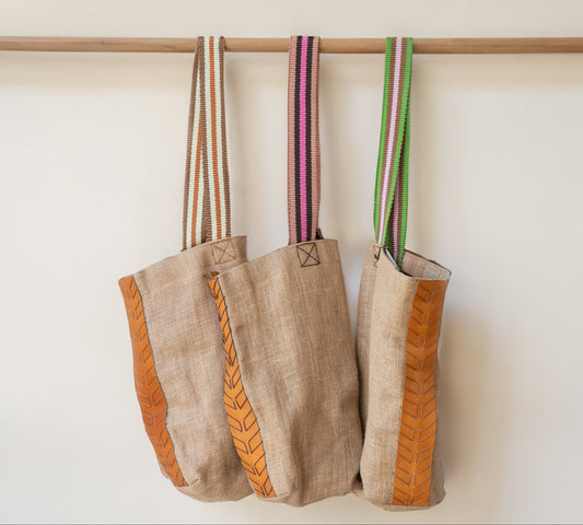 Julia Vintage Burlap Tote